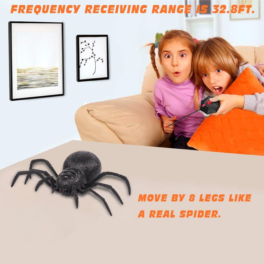 Sjov legetøj halloween fjernbetjening joke spil sjovt stressaflastende legetøj rædsel edderkop sensorisk fidget skræmme legetøj seje ting