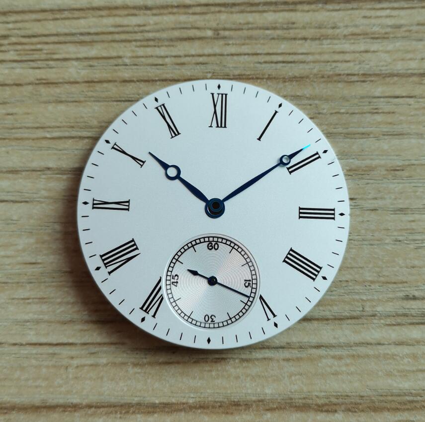 Ur dele pilot ur urskive ur hånd ris hvid 39mm ur urskive modificeret ur egnet til eta 6498 måge  st36 g088