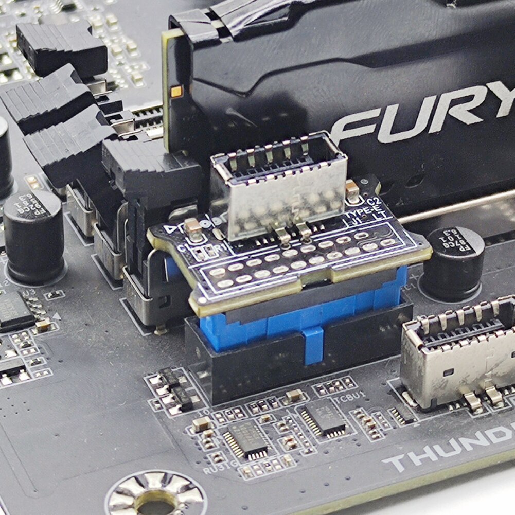 USB 3.0 wewnętrznego 19-Pin płyty głównej do USB 3.1 typu E kluczowym 20-Pin Panel przedni Adapter konwertera do PCI/podwozie