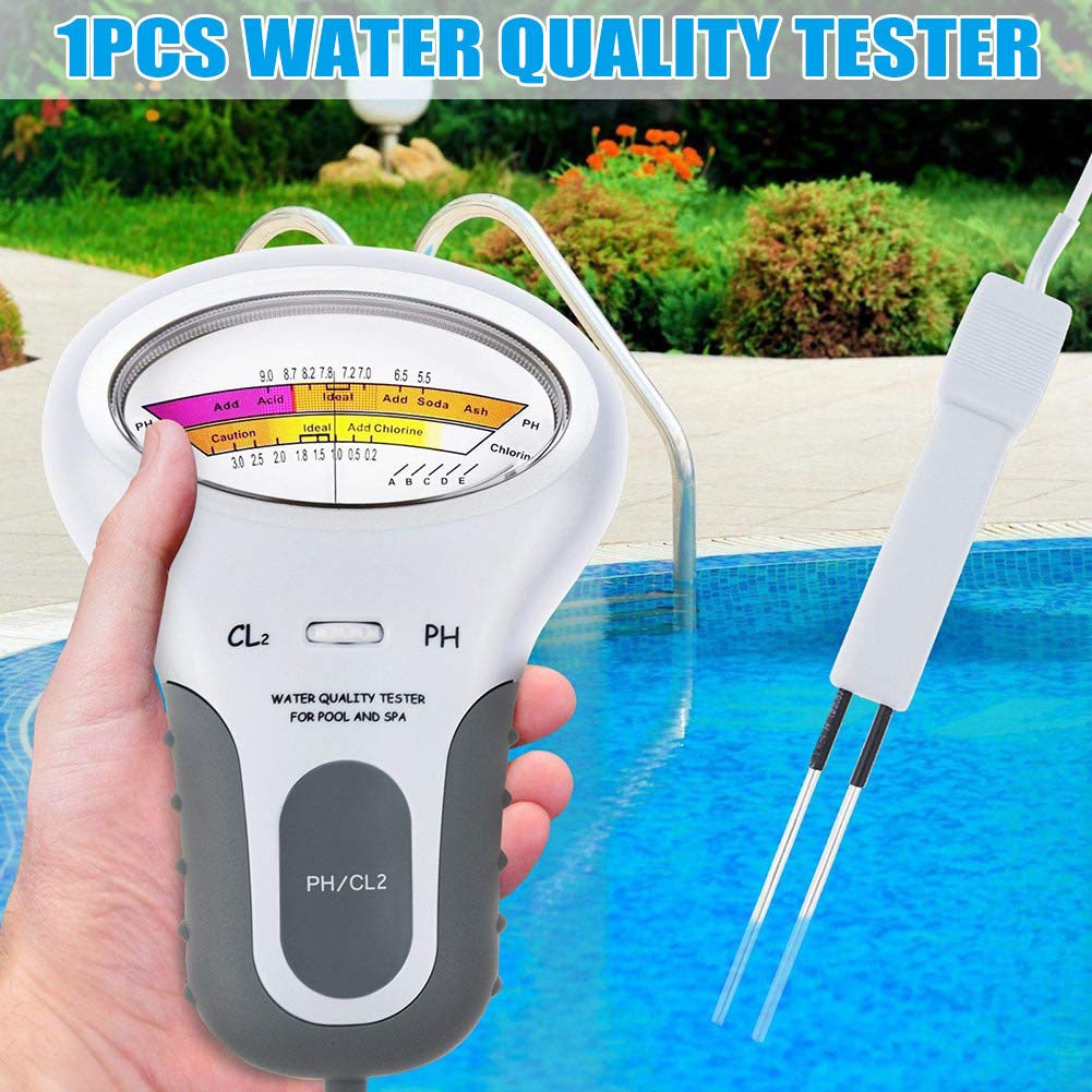 Bærbar digital skærm ph vandtester meter analyse klor swimmingpool test kit