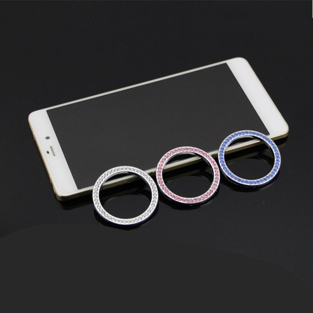 Luxury Bling Rhinestone Start Engine Decorative Decal Universal Car Styling Start Stop Button Ignition Key Ring