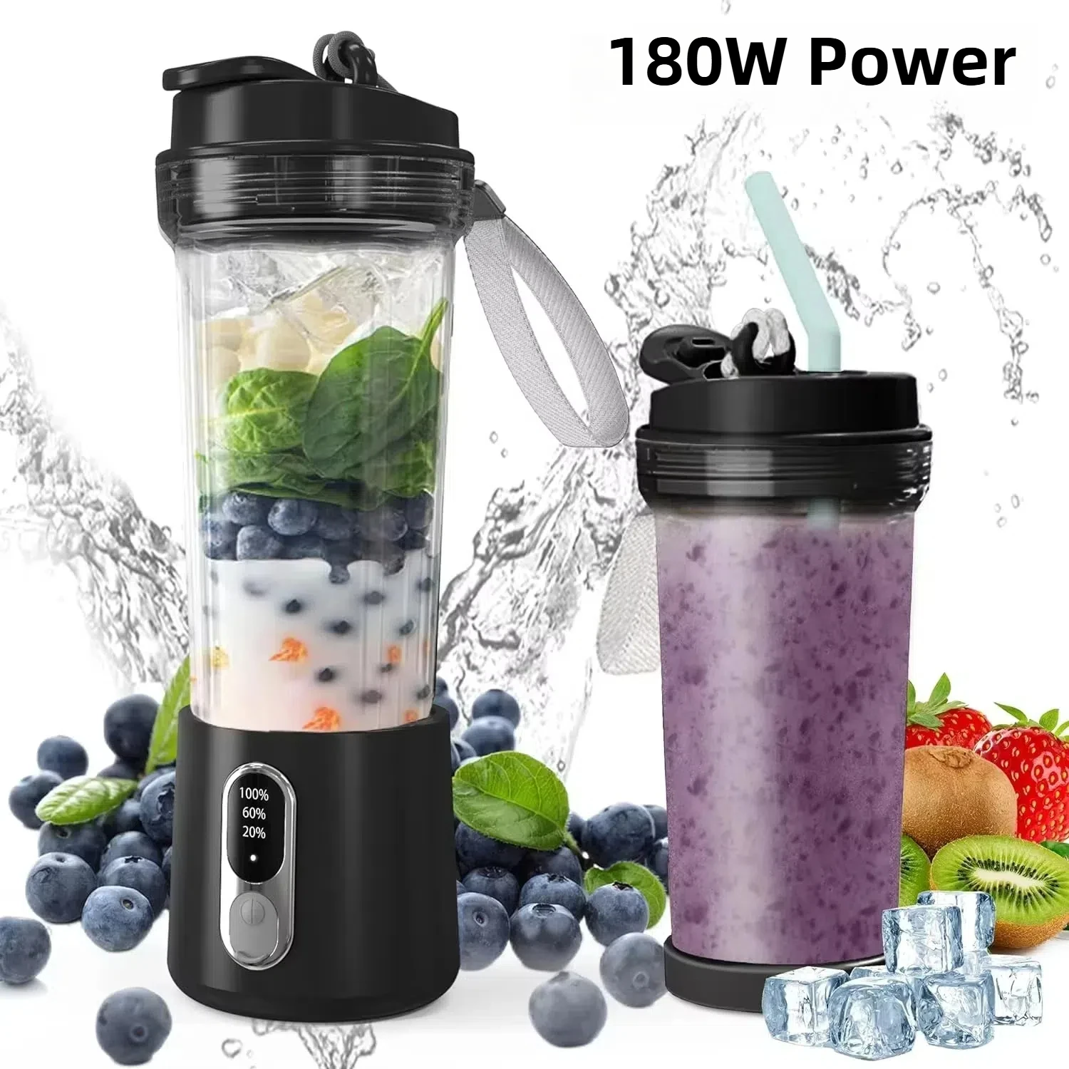 4000 Mah Draagbare Juicer Dual Purpose Sap Cup 180W Usb Outdoor Vers Fruit Blender 4 Blade Smoothie Sap cup Blender