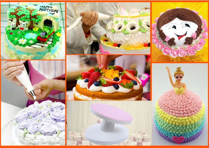 360 Degree Cake Swivel Bevel Plate Revolving Cake Sugarcraft Turntable Decoration Stand Platform turntable Baking tools