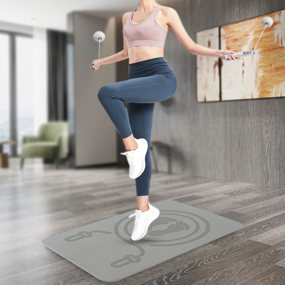 Tappeto fitness Anti-rumore Corda per saltare Tappetino Ammortizzazione TPE Tappetini fitness yoga Ispessimento Tappetino per saltare impermeabile Yoga