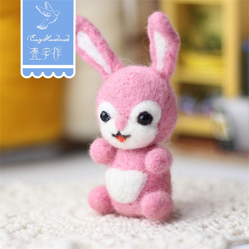 Needle Felting Animals Mouse Hand Made Felt Rabbit Dog Cat Shiba Inu DIY Kit for Adults Starter Crafts Matrial