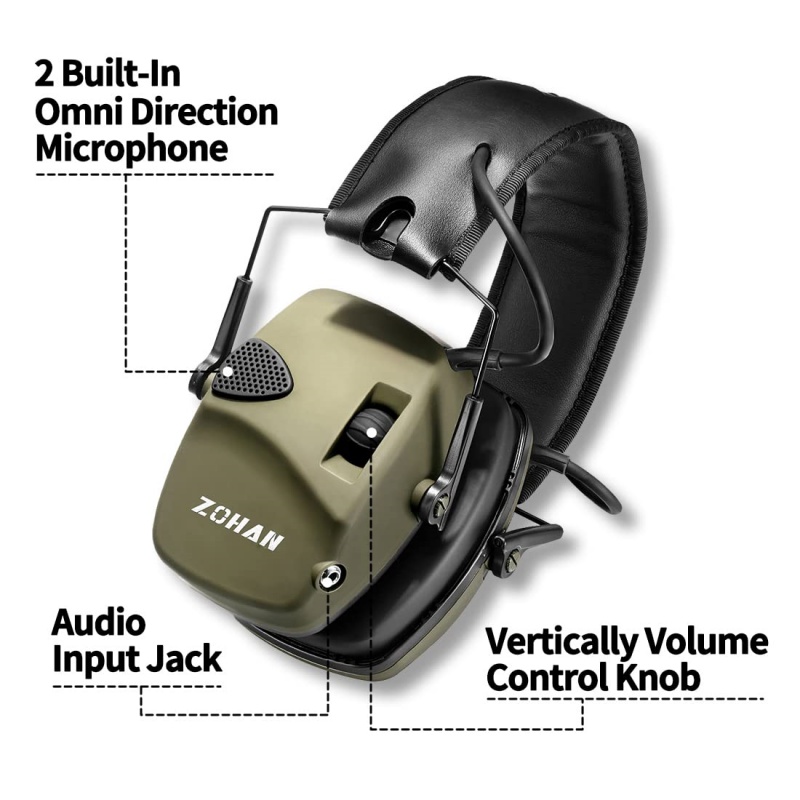 ZOHAN – casque antibruit électronique pour prise de vue, réduction Active du bruit, Protection auditive avec Amplification sonore 4X