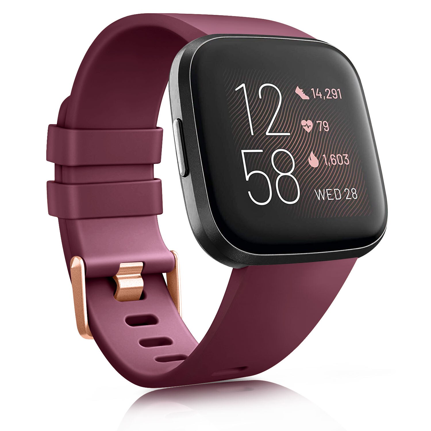 Strap für Fitbit Versa 2 Band Silikon Sport Ersatz Wristbelt Armband für Fitbit Versa Lite Armband Smartwatch Zubehör: wine red / size S for versa 2