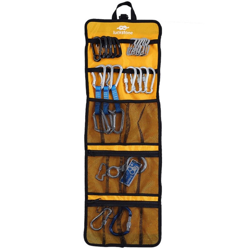 Outdoor bergbeklimmen rotsklimmen veiligheidsharnas haak/touw tas snelspan opbergtas boomklimuitrusting wanduitrusting