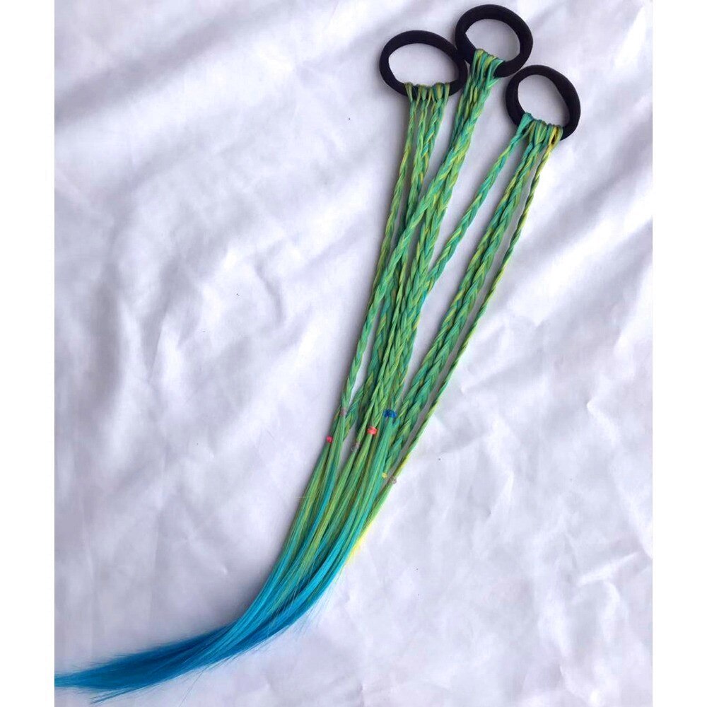Piger hår snoet fletning reb til børn simpelt elastisk hårbånd gummi hår tilbehør parykker pandebånd hår fletning: 3