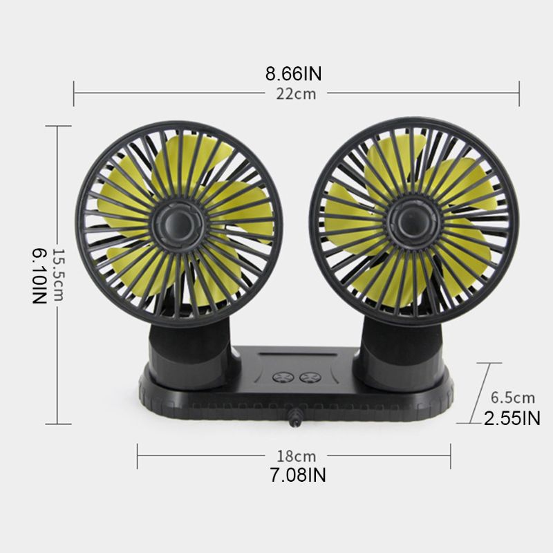 Universele draagbare, dubbele ventilator voor op het bureau, oplaadbaar via usb, multifunctioneel luchtcirculatiesysteem voor in de auto