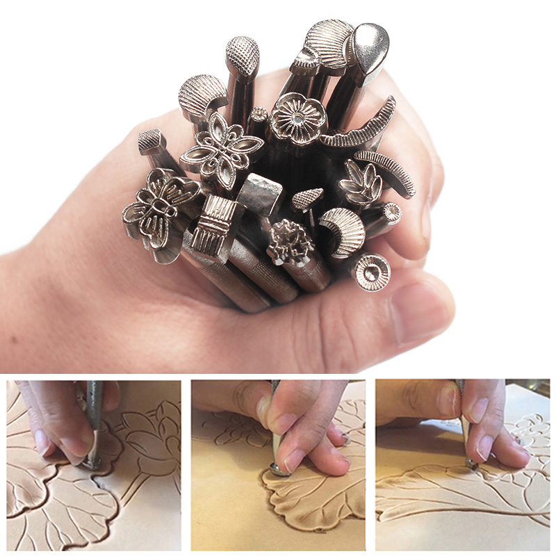 Leather Engraving Tools Modeling Embossing Tools Processing Saddle Making Tools Seal Leather Craft Tools Stamping Printing Set