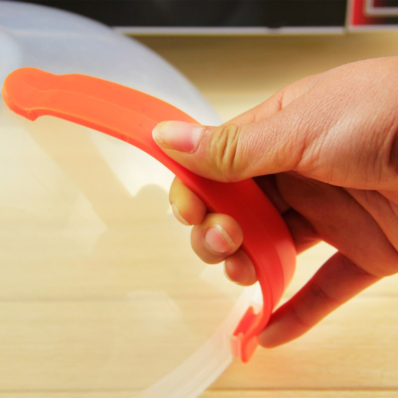 P Plastic Defence Oil Microwave Oven Cover Bring Handle Heating Special-purpose Transparent The Food Round Defence A Bowl