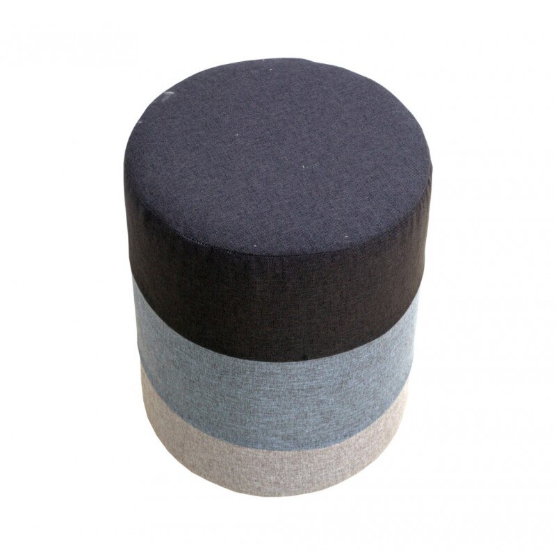 Rebecca Mobili Poef Seat Zitzak Poef Textuur Grijs Wit Licht 45x35x35