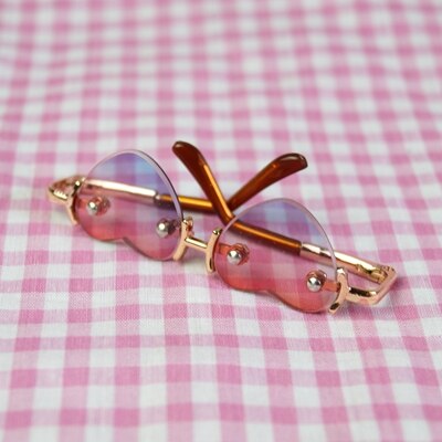BJD Golden Sunglasses Heart Glasses Bookman Prop For 1/3 24" 60cm SD SD17 70CM DD DOD DK DZ Volks Doll HEDUOEP