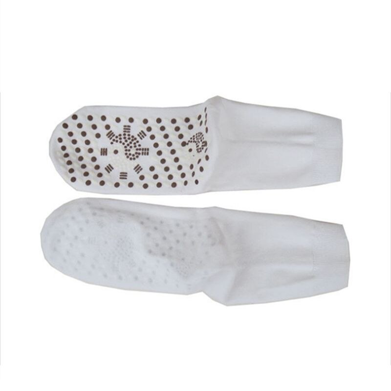 1 paar toermalijn magnetische therapie sokken ademende massage anti-vermoeidheid zelfverwarmende sokken voor de gezondheidszorg nieuw met verpakking: Wit