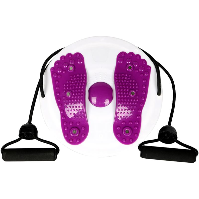 Kvinner kroppsforming og midje vrimaskin fitness twister plate vribrett med tau (rosa): Lilla
