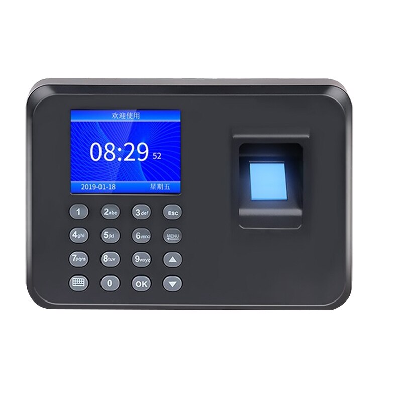 Biometrisk fingeraftryk fremmøde maskine lcd display usb fingeraftryk fremmøde system tid ur medarbejder check-in optager: Default Title
