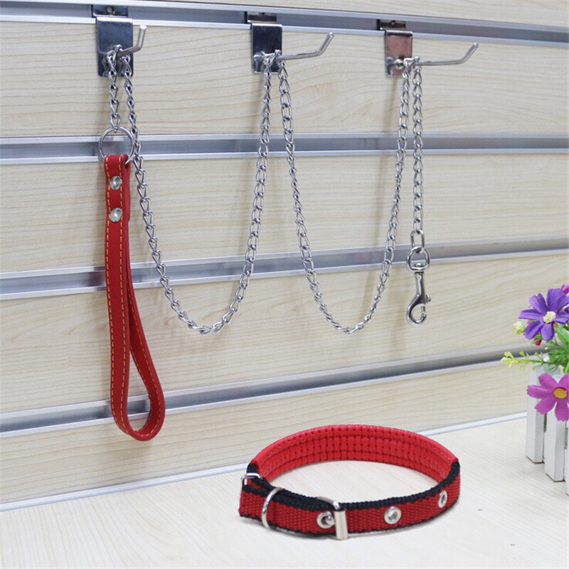 Duurzaam Anti-Bite Metalen Hond Keten Lead Voor Small Medium Grote Hond Keten Leiband Handvat Leads Pu Leer Ijzer ketting Huisdier Accessoires