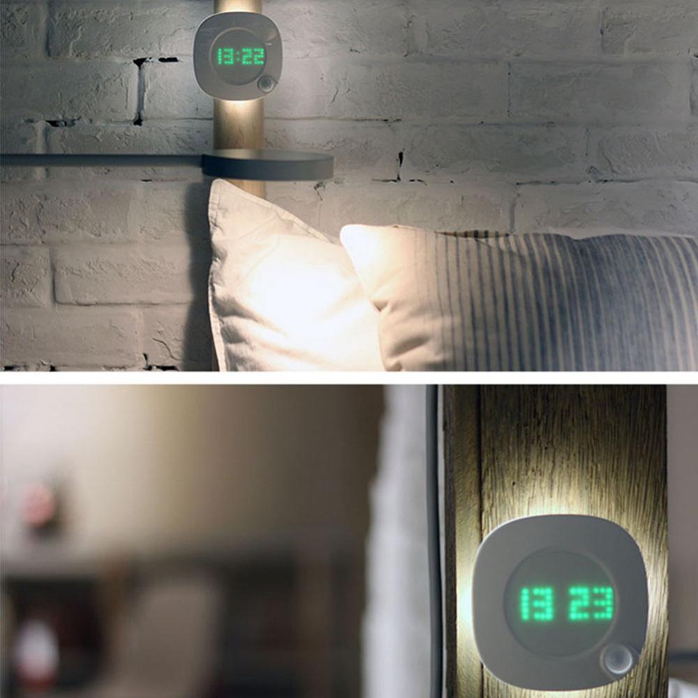 LED Motion Sensor Night Light LED Motion Sensor Night Light Digital Time Display Clock Bedroom Bathroom Lamp