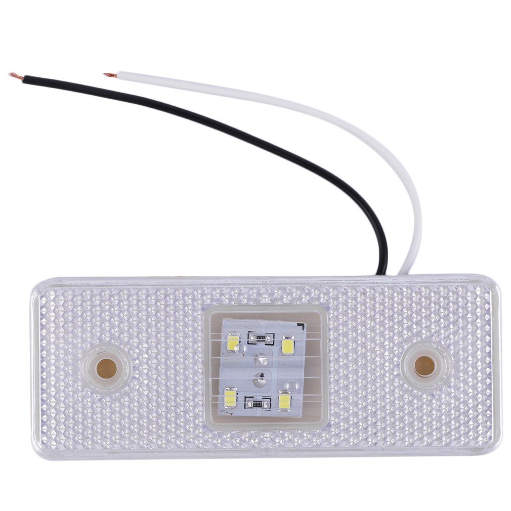 1pc Universal LED Reflector White Rear Tail Brake Stop Marker Light For SUV Truck Trailer Motorcycle Car