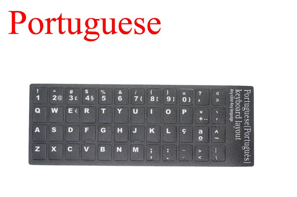 Toetsenbord Stickers Covers Russisch/Engels/Frans/Deutsch/Hebreeuws/Arabisch/Spaans Brief Toetsenbord Cover Voor notebook Computer Deskto: Portuguese