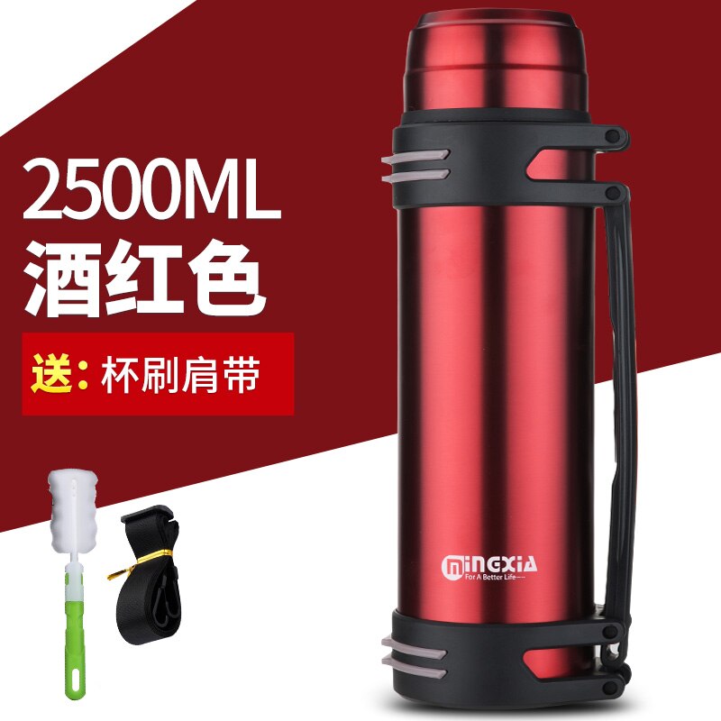 1000-2200ml stora termosar utomhus resecamping bärbar vattenflaska isoleringsvattenkokare för män tetermos i rostfritt stål: E -2500ml