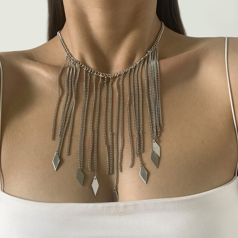 Collier tendance pour femmes, chaîne avec pendentif gothique, couleur or et argent, accessoires de bijoux, Punk, fête