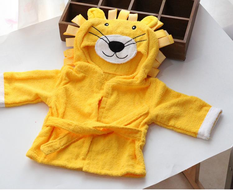 Badlakan härlig barns tecknad bomull badhandduk flicka pojke baby badrock: Lejon