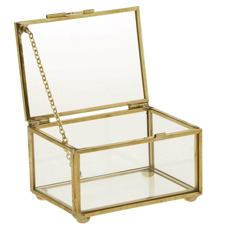 Caixa de jóias de vidro geométrico estilo recipiente de mesa para exibir jóias lembranças casa decoração plantas recipiente ewelry stora