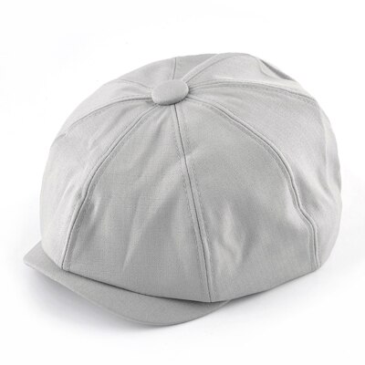 Gorra de newsboy para hombre y mujer, gorro plano de estilo vintage, gatsby, octogonal, color negro, para otoño: Gris