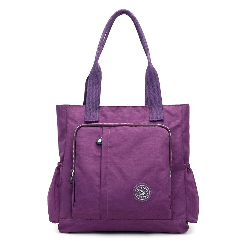 Multi-Functionele Mummie Tas Rusland Stijl Waterdichte Nylon Women's Bag Grote Capaciteit Dames Handtas: Deep Purple