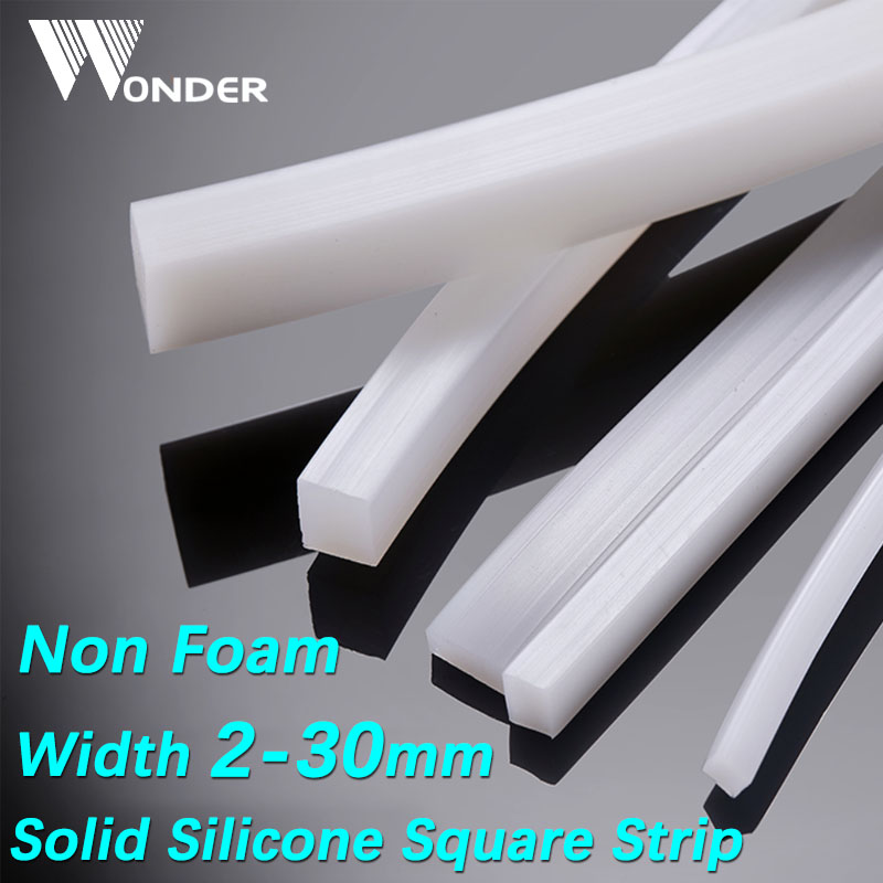 Solid Silicone Rubber Sealing Strip High Temperature Resistant Weatherstrip Square Bars for Mechanical Shock Absorption Welt
