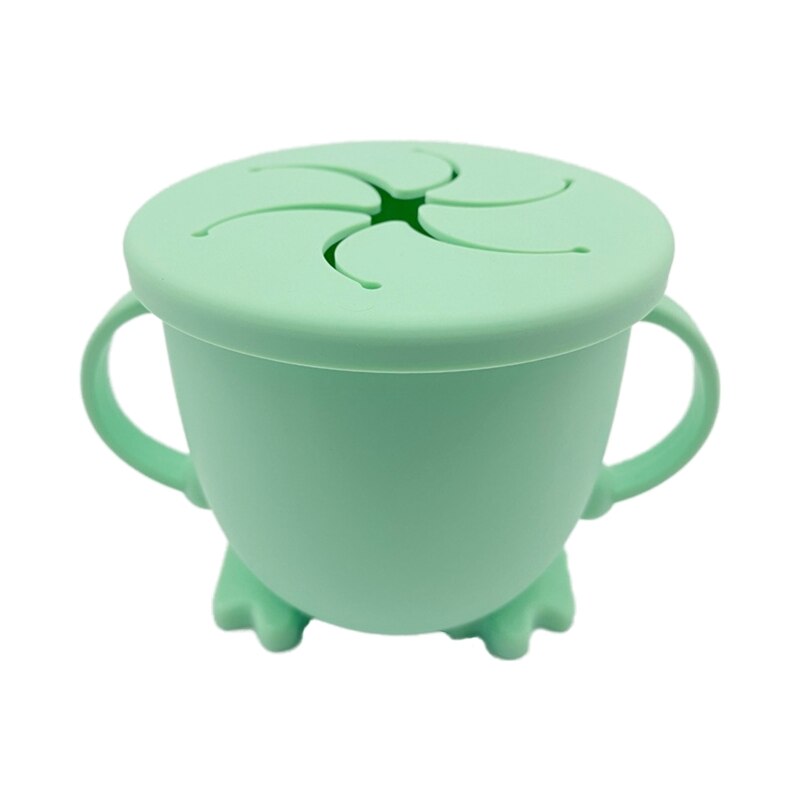 200ml baby spedbarn læringe fôringe matte bolle kopp oppbevaringsbeholder låve tallerken med håndtak silikon matbit retter: Hvit