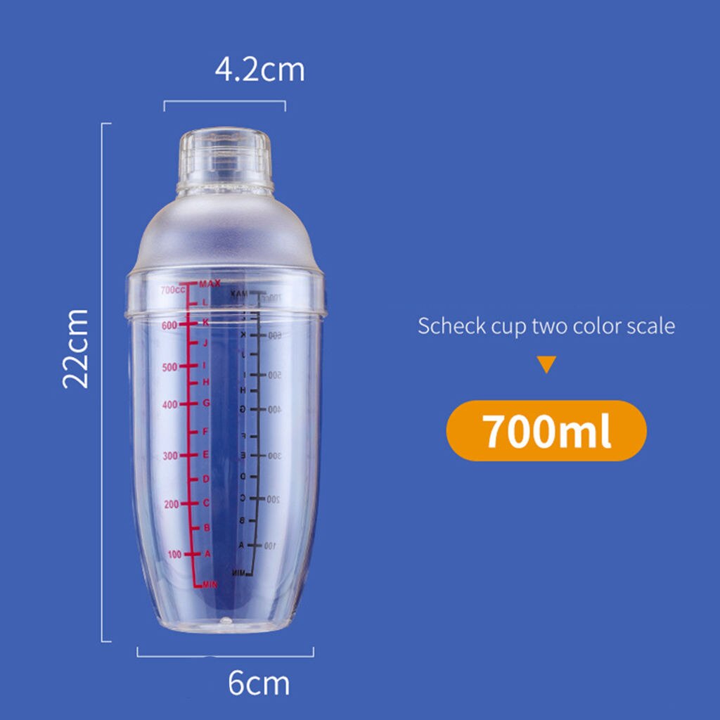 Graduated Cocktail Shaker With Measurement Wine Martini Drinks Mixer Bartender Home Party