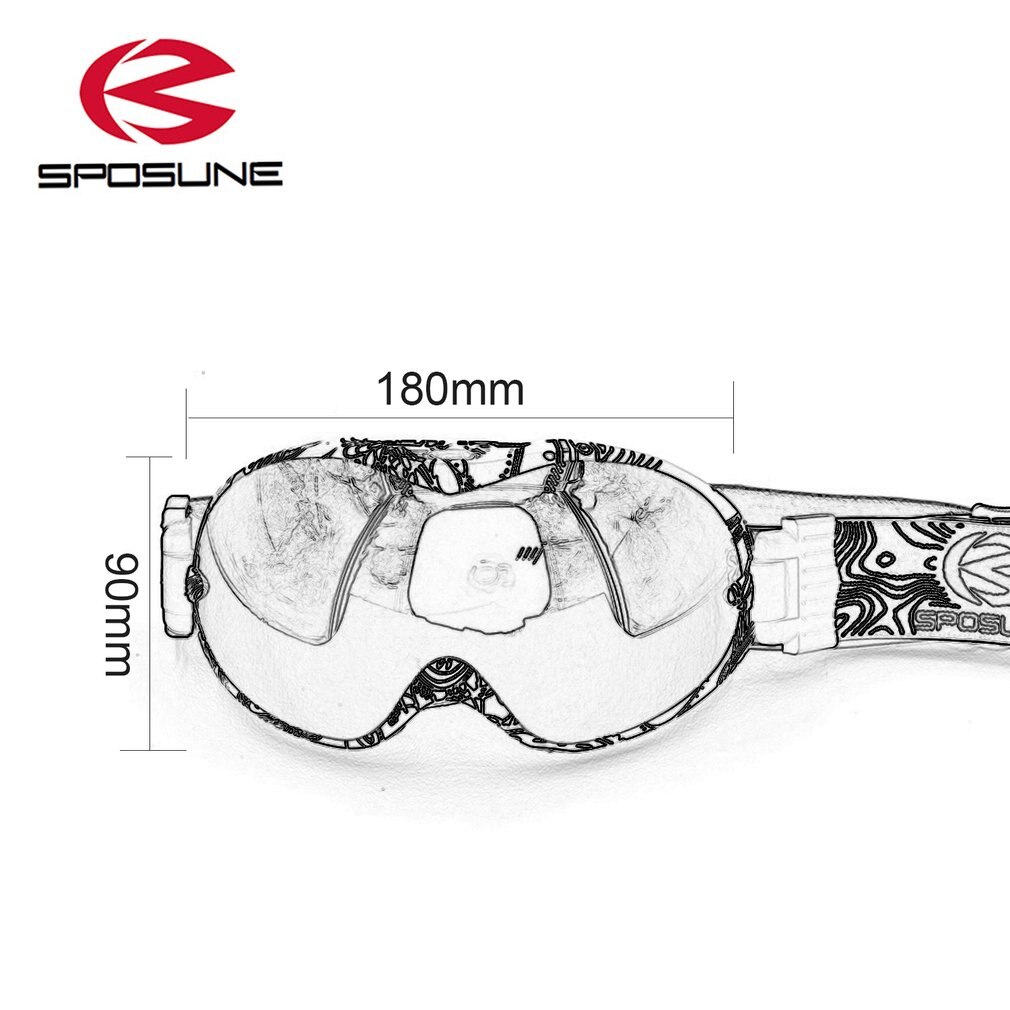 SPOSUNE Men Women Skiing Goggles Mountaineering Goggles Double Layers Anti-Fog Windproof Goggles Snow Mask Glasses