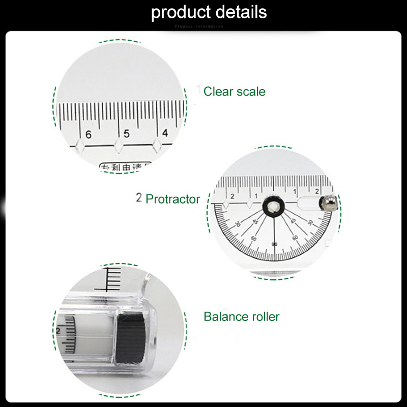 Multifunctional Drawing Ruler Portable Universal Parallel Ruler Practical Measuring Tool for School Office NIN668