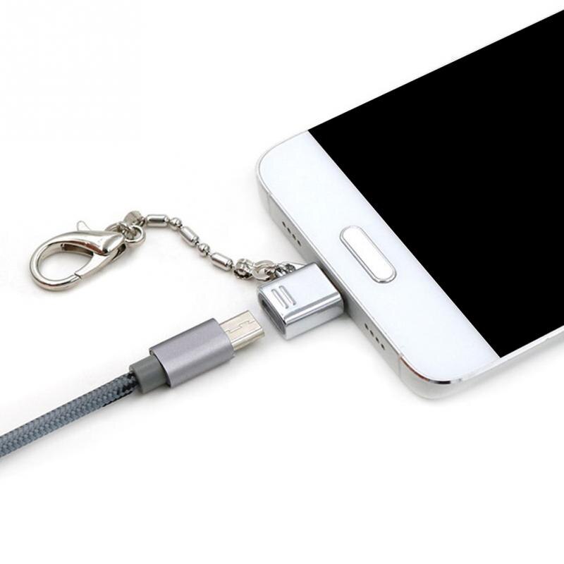 Micro Usb Female Naar Type C Male Adapter Converter Draagbare Metalen Mini USB-C Otg Adapter Met Sleutelhanger