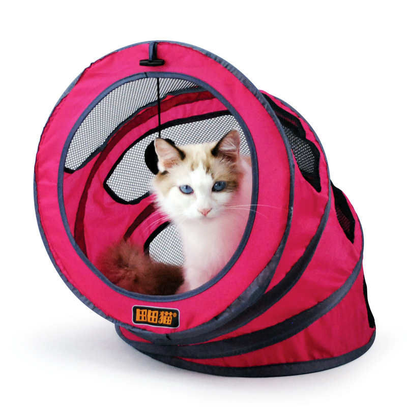 haut de gamme respirant spirale pliable chat tunnel multicolore en option chat canal chat jeux