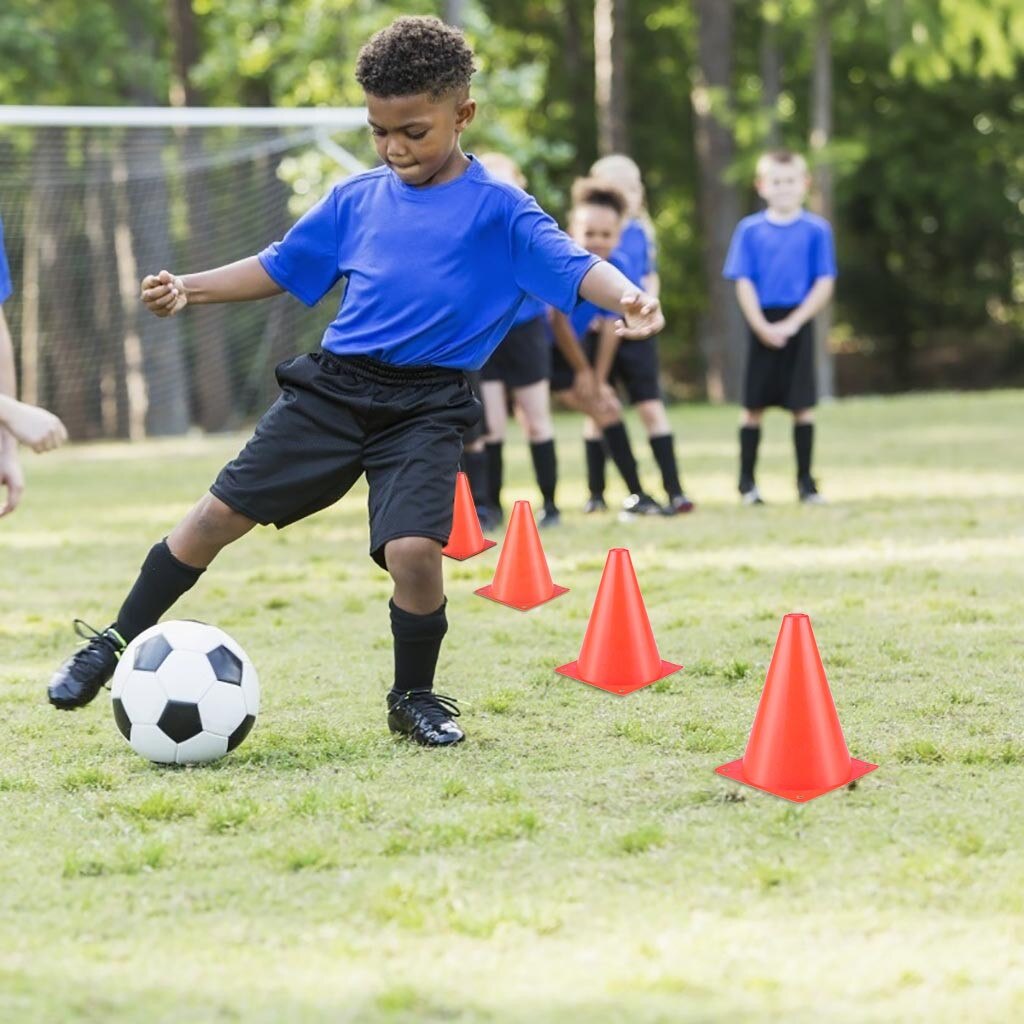 10PC Football Training Logo Triangle Cone Pylons Plastic Sport Training Traffic Pylons for Outdoor Gaming and Festive Event