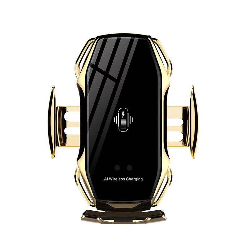 Supporto Del Telefono dell'automobile Senza Fili Caricabatterie Universale Smart Phone Supporto Dell'automobile Per il iPhone 11 di Lusso Senza Fili di Ricarica Veloce Del Supporto di Ricarica: Gold