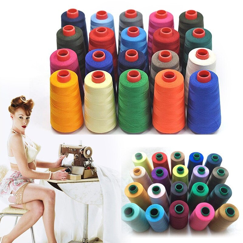17 Colors 3000 Yards Overlocking Sewing Machine Industrial Polyester Thread Metre Cones