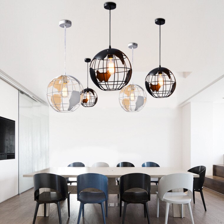 nordique minimaliste globe lustre moderne restaurant bar table fer lustre café thé magasin lumières
