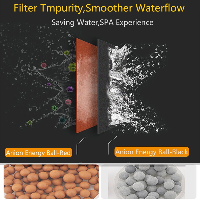 3in1 Schlecht Zubehör Regen Dusche Kopf Druck sparen Wasser Anion Ball Filter Einstellbare Dusche Halterung Mit Schlauch Stehen