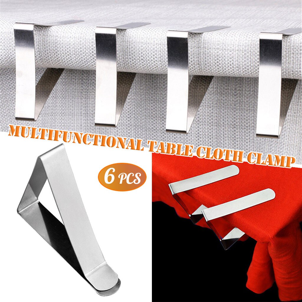 home decor Tablecloth Clips Picnic Table Clips Stainless Steel Table Cloth Clamps 12Pack товары для дома: 6pc