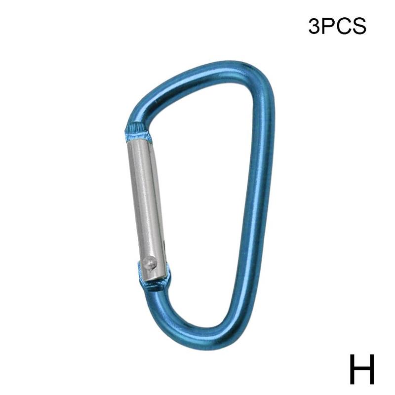 3pcs D Clip Carabiner Snap Spring Clasp Hook Keyring Carabiner Snap Small Hook Carabina Locking Clip Keyring Karabiner Camp I7G5: H