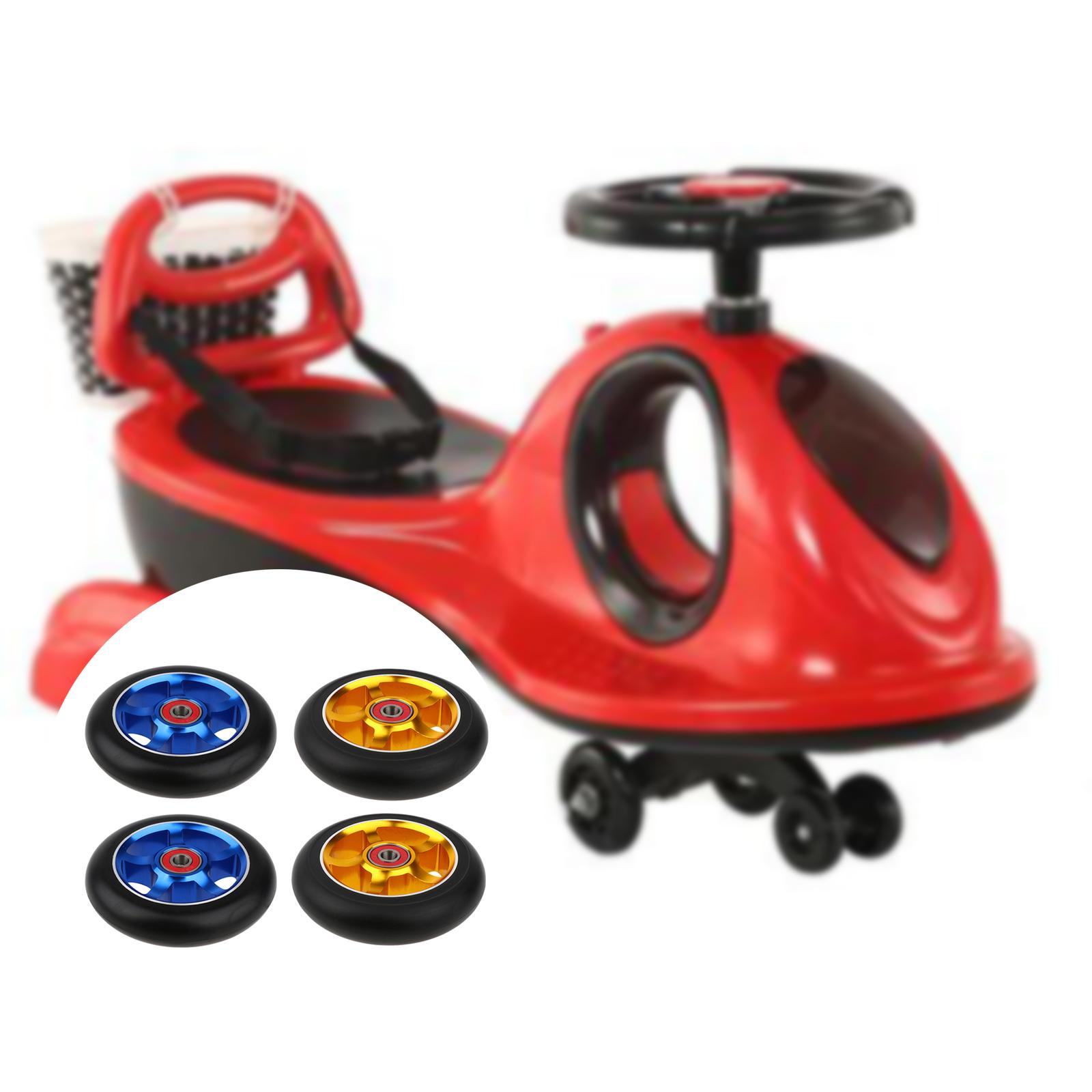 2 set di ruote di ricambio da 100mm con cuscinetti e boccole dorate e blu