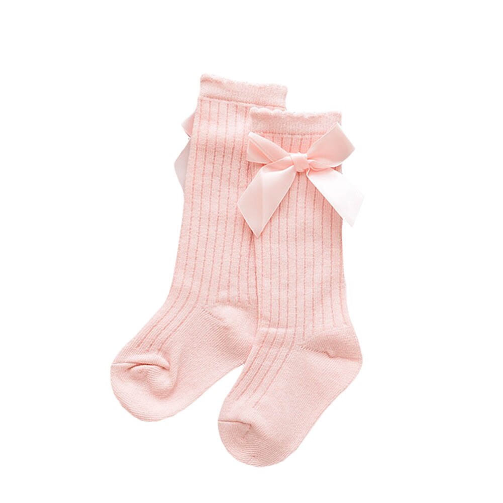 5 pares de calcetines largos para niñas, calcetines de algodón antideslizantes de otoño, calcetín español hasta la rodilla M09: pink size S