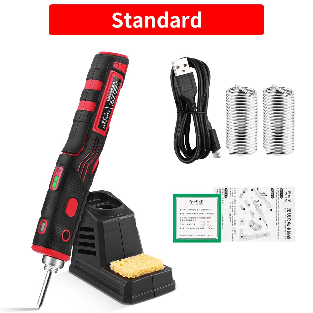 LUXIANZI USB Cordless Soldering Iron Rechargeable Repair Welding Tools Fast Charging Wireless Electric Solder Iron with Light: LXZ921142