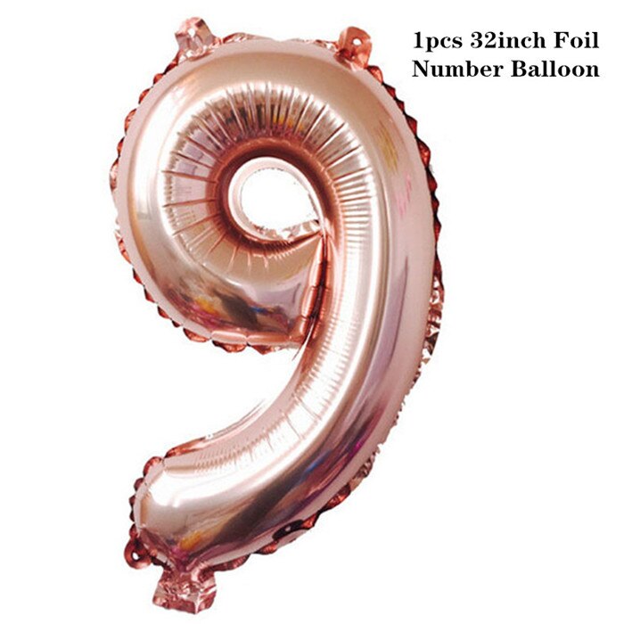 Zwarte Latex Ballon Stand Verjaardagsfeestje Decoraties Volwassen Anniversaire Globos Bruiloft Ballon Boog Nieuwjaar Ballon Helium Ballon: 1pcs-32inch R6-No.-9