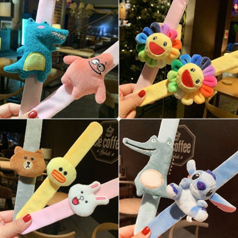 Simple Plush Bracelet Headband Cartoon Cute Girl Turban Elastic Headband Hair Accessories Plush Doll Wrist Ruler Kawaii